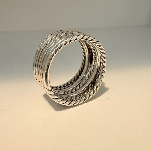 David Yurman | Double X Crossover Ring with Gold | Size 7.5 - Picture 3 of 6